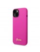 GUESS iPhone 14 Hülle Case Cover Silikon Vintage Logo Fuchsia Pink