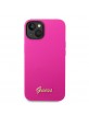 GUESS iPhone 14 Plus Case Cover Silicone Vintage Logo Fuchsia Pink