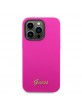 GUESS iPhone 14 Pro Max Hülle Case Cover Silikon Vintage Logo Fuchsia Pink