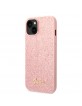 Guess iPhone 14 Plus Hülle Case Cover Glitter Script Rosa