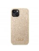 Guess iPhone 14 Plus Hülle Case Cover Glitter Script Gold