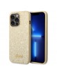 Guess iPhone 14 Pro Hülle Case Cover Glitter Script Gold