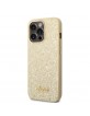 Guess iPhone 14 Pro Hülle Case Cover Glitter Script Gold