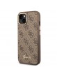 Guess iPhone 14 Case Cover Vintage Logo 4G Brown