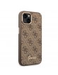 Guess iPhone 14 Case Cover Vintage Logo 4G Brown