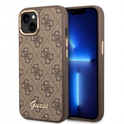 Guess iPhone 14 Plus Case Cover Vintage Logo 4G Brown