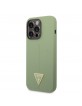 Guess iPhone 14 Pro Max Case Cover Triangle Silicone Green