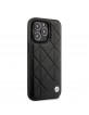 BMW iPhone 14 Plus Cover Case Genuine Leather Quilted Pattern Black