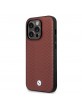 BMW iPhone 14 Pro Case MagSafe Genuine Leather Pattern Red