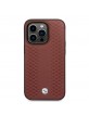 BMW iPhone 14 Pro Case MagSafe Genuine Leather Pattern Red