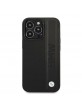 BMW iPhone 14 Pro Case Cover Real Leather Textured Black