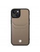 BMW iPhone 14 Plus Case Cover Real Leather Card Slot Brown