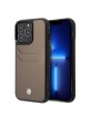 BMW iPhone 14 Pro Max Case Cover Real Leather Card Slot Brown