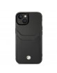 BMW iPhone 14 case cover real leather Card Slot black