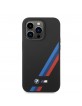 BMW iPhone 14 Pro Case Cover Silicone Stripes M Power Black