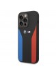 BMW iPhone 14 Pro Max Case Cover Silicone Blue Red Stripes M Black