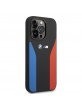 BMW iPhone 14 Pro Max Hülle Case Cover Silikon Blue Red Stripes M Schwarz