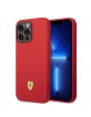 Ferrari iPhone 14 Pro Max Hülle Case Cover Silikon Metal Logo Rot