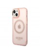 Guess iPhone 14 / 15 / 13 MagSafe Hülle Case Cover Translucent Rosa