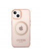 Guess iPhone 14 / 15 / 13 MagSafe Hülle Case Cover Translucent Rosa