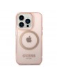 Guess iPhone 14 Pro Max MagSafe Hülle Case Cover Translucent Rosa