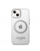 Guess iPhone 14 MagSafe Silber Hülle Case Cover Translucent Transparent
