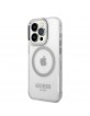 Guess iPhone 14 Pro Max MagSafe Silber Hülle Case Cover Translucent Transparent