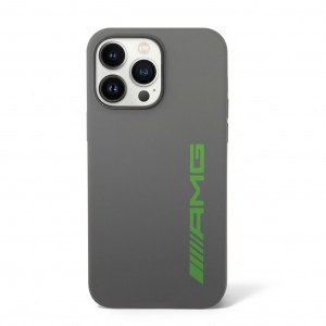 AMG Mercedes iPhone 14 Pro Case Silicone Logo Green Gray