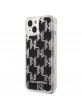 Karl Lagerfeld iPhone 14 Case Liquid Glitter Monogram Black