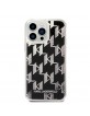 Karl Lagerfeld iPhone 14 Pro Max Hülle Case Liquid Glitter Monogram Schwarz