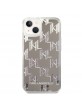 Karl Lagerfeld iPhone 14 Hülle Case Liquid Glitter Monogram Silber