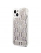 Karl Lagerfeld iPhone 14 Plus Hülle Case Liquid Glitter Monogram Silber