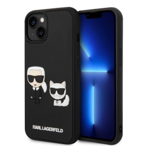 Karl Lagerfeld iPhone 14 Case Cover Hülle Karl & Choupette 3D Schwarz