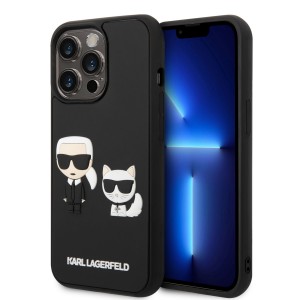 Karl Lagerfeld iPhone 14 Pro Case Cover Karl & Choupette 3D Black