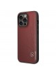 Mercedes iPhone 14 Pro Genuine Leather Case Cover Wave Red