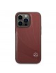 Mercedes iPhone 14 Pro Max Genuine Leather Case Cover Wave Red