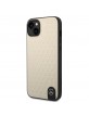 Mercedes iPhone 14 Plus Genuine Leather Case Cover Stars Pattern Beige