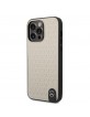 Mercedes iPhone 14 Pro Max Genuine Leather Case Cover Stars Pattern Beige