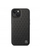 Mercedes iPhone 14 Genuine Leather Case Cover Stars Pattern Black