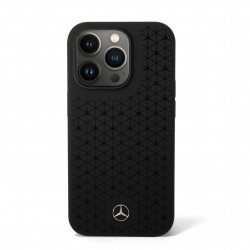 Mercedes iPhone 14 Pro Case Cover Silicone Stars Pattern Black