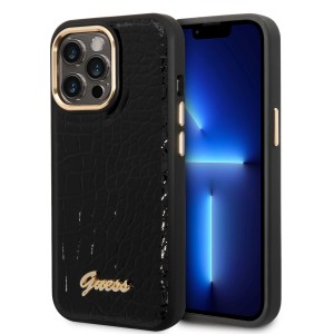 Guess iPhone 14 Pro Max Case Cover Croco Lining Black