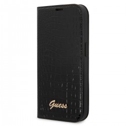 Guess iPhone 14 Pro Max Book Case Cover Croco Vintage Logo Black
