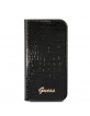 Guess iPhone 14 Pro Max Book Case Cover Croco Vintage Logo Black