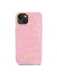 Guess iPhone 14 Hülle Case Cover Croco Innenfutter Rosa Pink