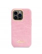 Guess iPhone 14 Pro Case Cover Croco Lining Pink