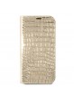 Guess iPhone 14 Plus Book Case Cover Croco Vintage Logo Gold