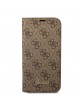 Guess iPhone 14 Case Book Case Cover 4G Vintage Logo Brown
