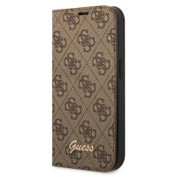 Guess iPhone 14 Pro Max Tasche Book Case Cover 4G Vintage Logo Braun