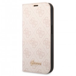 Guess iPhone 14 Pro Tasche Book Case Cover 4G Vintage Logo Rosa