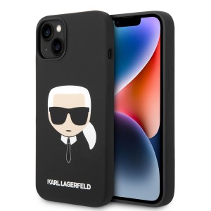 Karl Lagerfeld iPhone 14 Plus Hülle Case Cover Silikon Head Schwarz